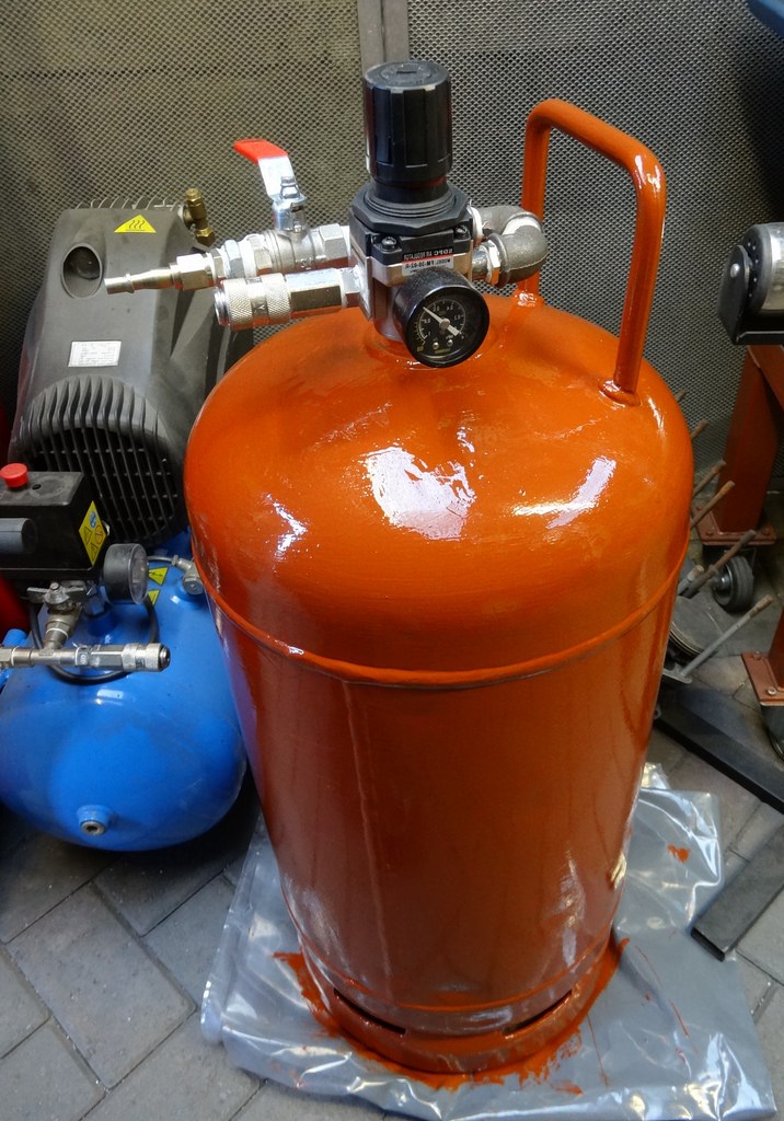 Orange air compressor